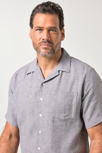 Plus size veliki brojevi Košulja kratkih rukava lanena uskog kroja za punije