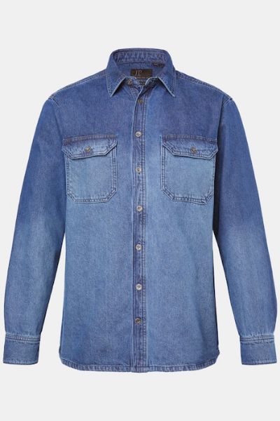 Veliki brojevi Košulja dugih rukava traper uzorka moda za punije