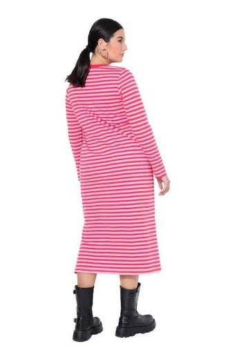 Plus size veliki brojevi Haljina dugih rukava s prugama za punije