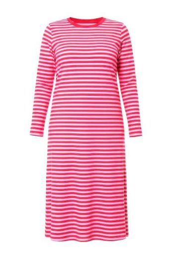 Plus size veliki brojevi Haljina dugih rukava s prugama za punije