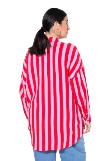 Plus size veliki brojevi Košulja od muslina na pruge za punije