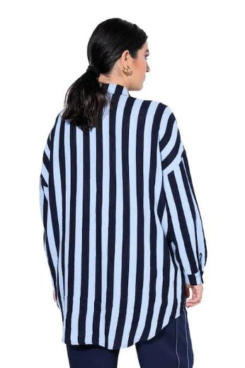 Plus size veliki brojevi Košulja od muslina na pruge za punije