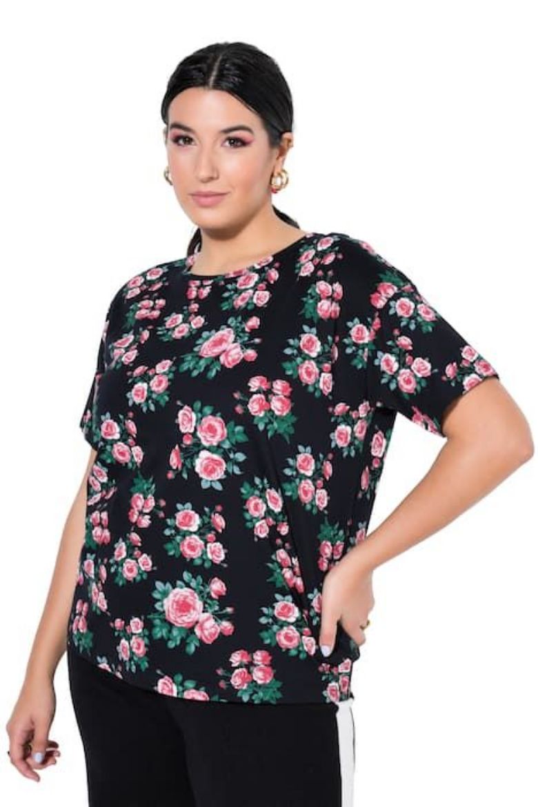 Plus size veliki brojevi Majica kratkih rukava šireg kroja za punije