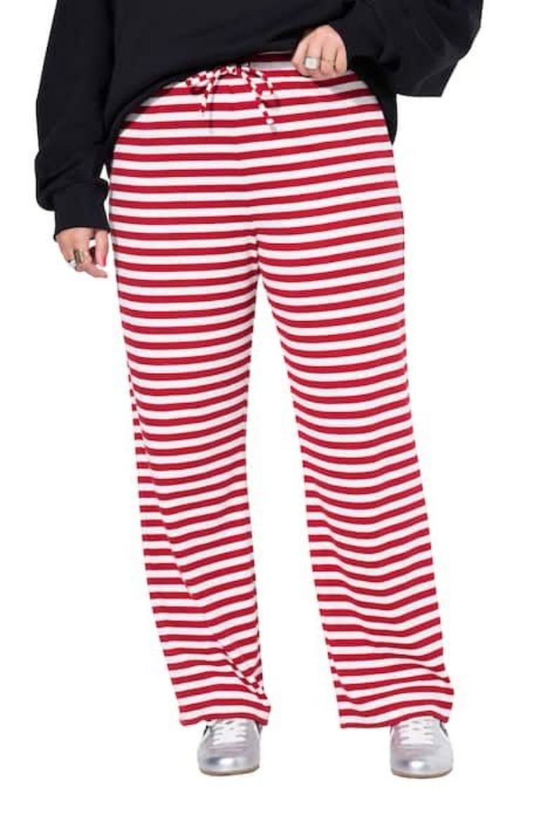 Plus size veliki brojevi Hlače širokih nogavica na pruge za punije