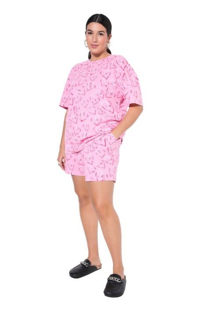 Plus size veliki brojevi Pidžama dvodjelna kratkih nogavica za punije