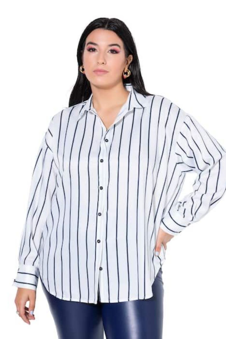 Plus size veliki brojevi Košulja dugih rukava od satena za punije