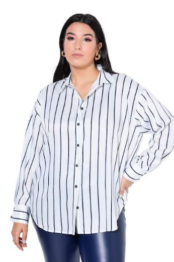 Plus size veliki brojevi Košulja dugih rukava od satena za punije