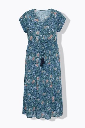 Plus size veliki brojevi Haljina maxi kratkih rukava na volane za punije