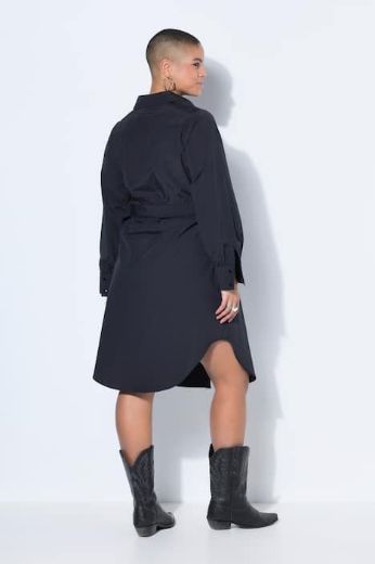 Plus size veliki brojevi Haljina dugih rukava na vezanje za punije