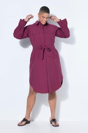 Plus size veliki brojevi Haljina dugih rukava na vezanje za punije