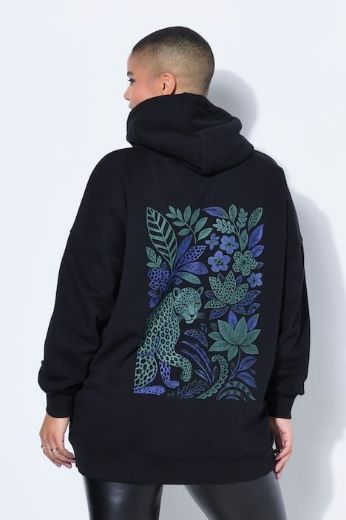 Plus size veliki brojevi Majica dugih rukava šireg kroja s kapuljačom za punije