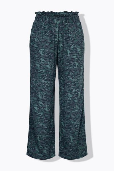 Veliki brojevi Hlače širokih nogavica visokog struka moda za punije