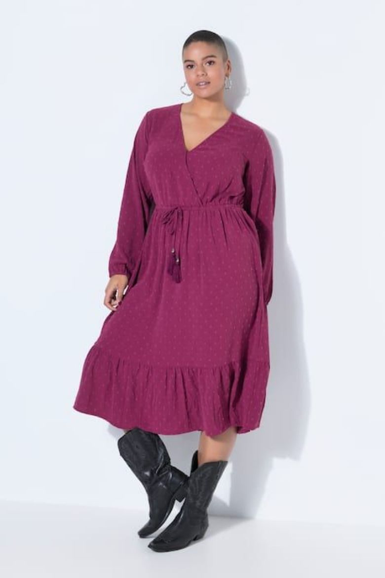 Plus size veliki brojevi Haljjina dugih rukava za punije