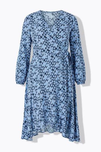 Plus size veliki brojevi Haljina dugih rukava V izrez za punije