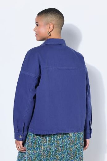 Plus size veliki brojevi Košulja traper širokog kroja s 3 džepa za punije