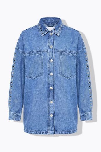 Plus size veliki brojevi Košulja traper širokog kroja za punije