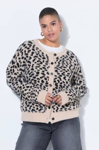 Plus size veliki brojevi Kardigan šireg kroja leopard uzorka za punije