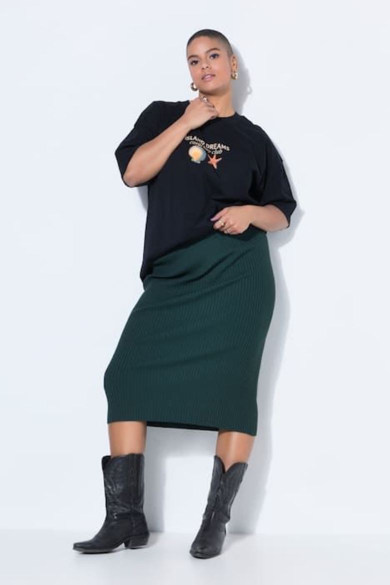 Plus size veliki brojevi Pletena suknja elastičnog ruba za punije