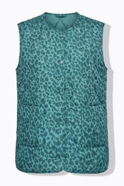 Veliki brojevi Prsluk šireg kroja s leopard uzorkom moda za punije