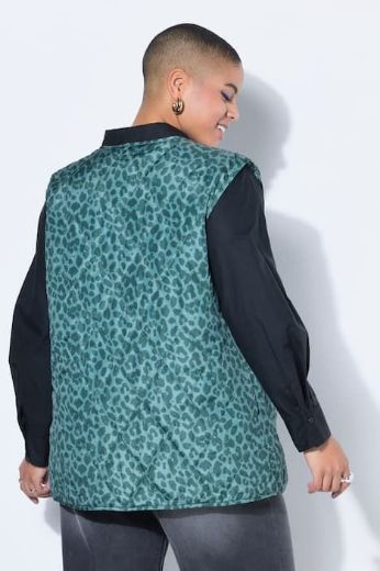 Plus size veliki brojevi Prsluk šireg kroja s leopard uzorkom za punije