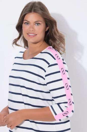 Plus size veliki brojevi Majica prugasta sa dugim rukavima za punije