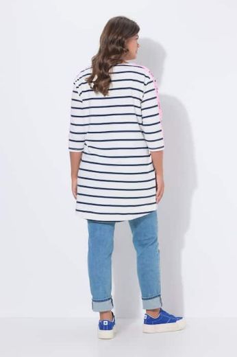 Plus size veliki brojevi Majica prugasta sa dugim rukavima za punije