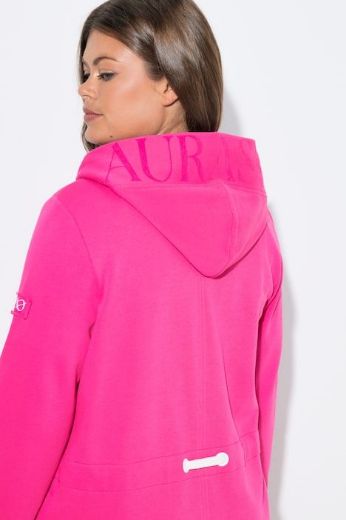 Plus size veliki brojevi Majica dugih rukava s patentnim zatvaračem i kapuljačom dužeg kroja za punije