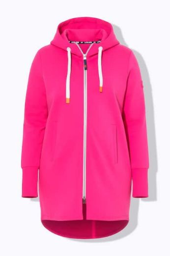 Plus size veliki brojevi Majica dugih rukava s patentnim zatvaračem i kapuljačom dužeg kroja za punije