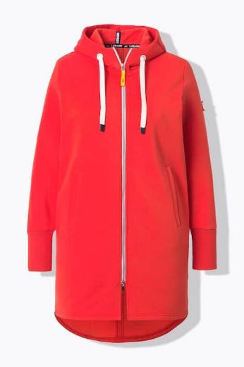 Plus size veliki brojevi Majica dugih rukava s patentnim zatvaračem i kapuljačom dužeg kroja za punije