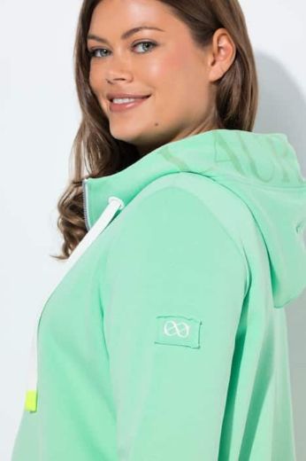 Plus size veliki brojevi Majica dugih rukava s patentnim zatvaračem i kapuljačom dužeg kroja za punije