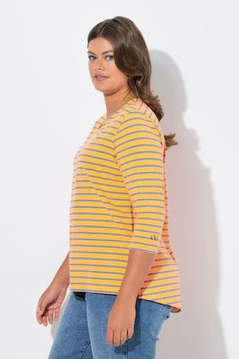 Plus size veliki brojevi Majica dugi rukavi na pruge za punije