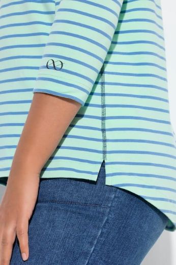 Plus size veliki brojevi Majica dugi rukavi na pruge za punije