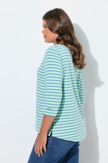 Plus size veliki brojevi Majica dugi rukavi na pruge za punije