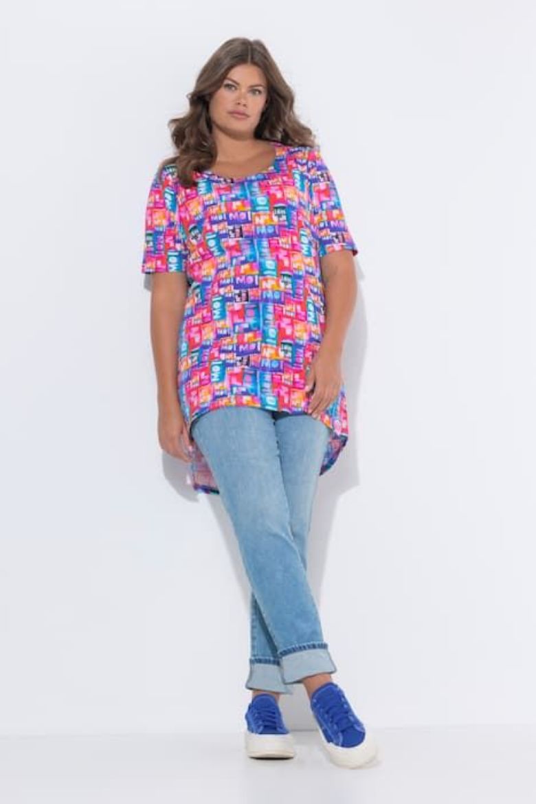 Plus size veliki brojevi Majica kratkih rukava okruglog izreza za punije