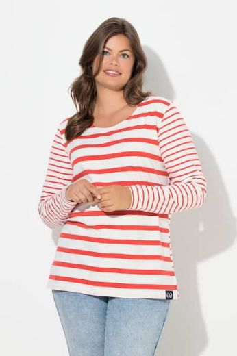 Plus size veliki brojevi Majica dugih rukava na pruge za punije