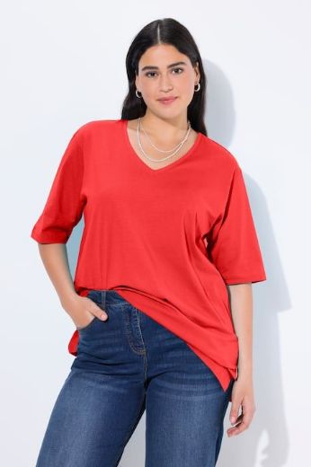 Plus size veliki brojevi Majica V izrez Basic za punije