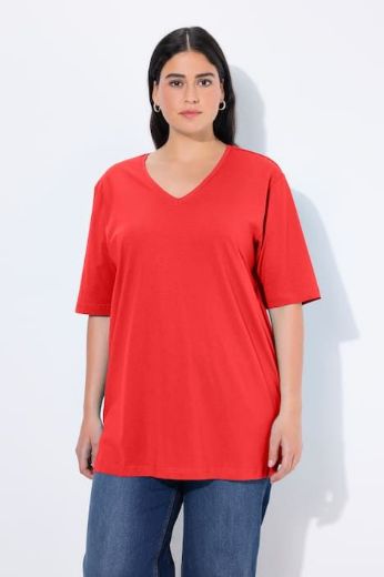 Plus size veliki brojevi Majica V izrez Basic za punije