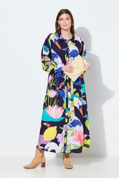 Veliki brojevi Haljina maxi dugih rukava moda za punije