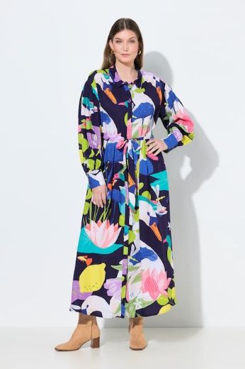 Plus size veliki brojevi Haljina maxi dugih rukava za punije