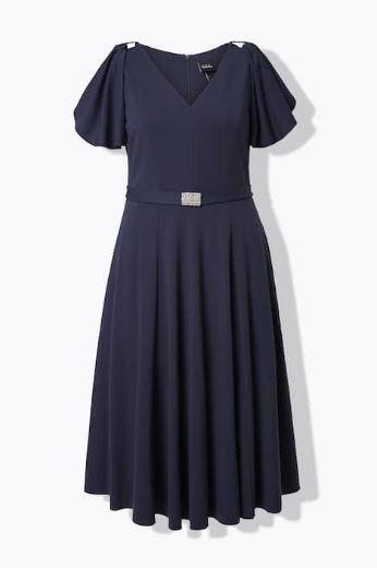 Plus size veliki brojevi Haljina midi kratkih rukava svečana za punije