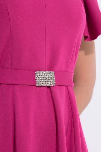 Plus size veliki brojevi Haljina midi kratkih rukava svečana za punije