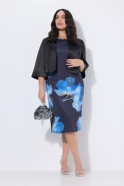 Veliki brojevi Haljina midi bez rukava moda za punije