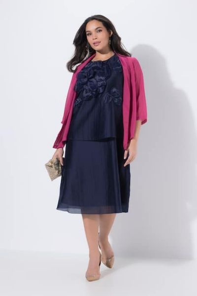 Veliki brojevi Haljina midi bez rukava moda za punije