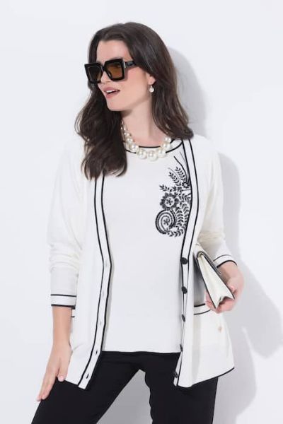 Veliki brojevi Kardigan na kopčanje moda za punije