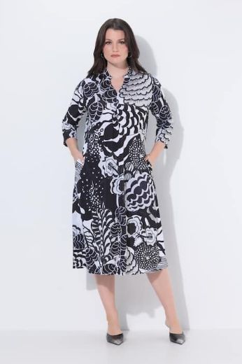 Plus size veliki brojevi Haljina midi 3/4 rukava za punije