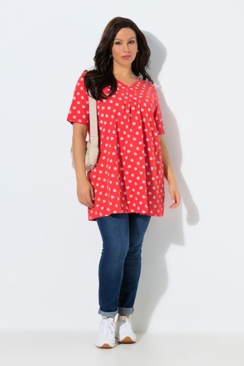 Plus size veliki brojevi Majica kratkih rukava dužeg A kroja za punije