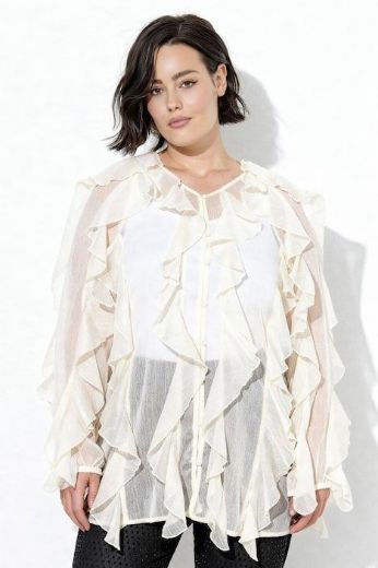 Plus size veliki brojevi Bluza dugih rukava na volane za punije