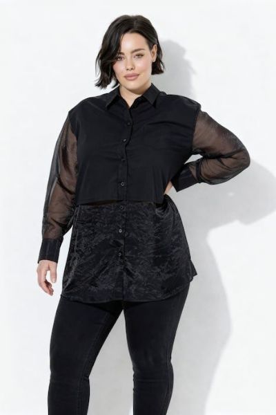 Veliki brojevi Košulja dugih rukava moda za punije