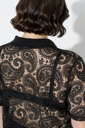 Plus size veliki brojevi Majica Polo s dodatkom prozirne čipke za punije