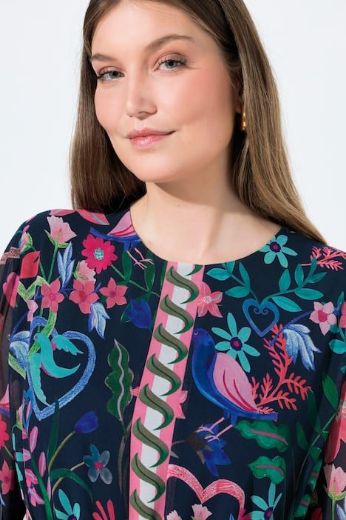 Plus size veliki brojevi Haljina midi dugih rukava A kroja za punije